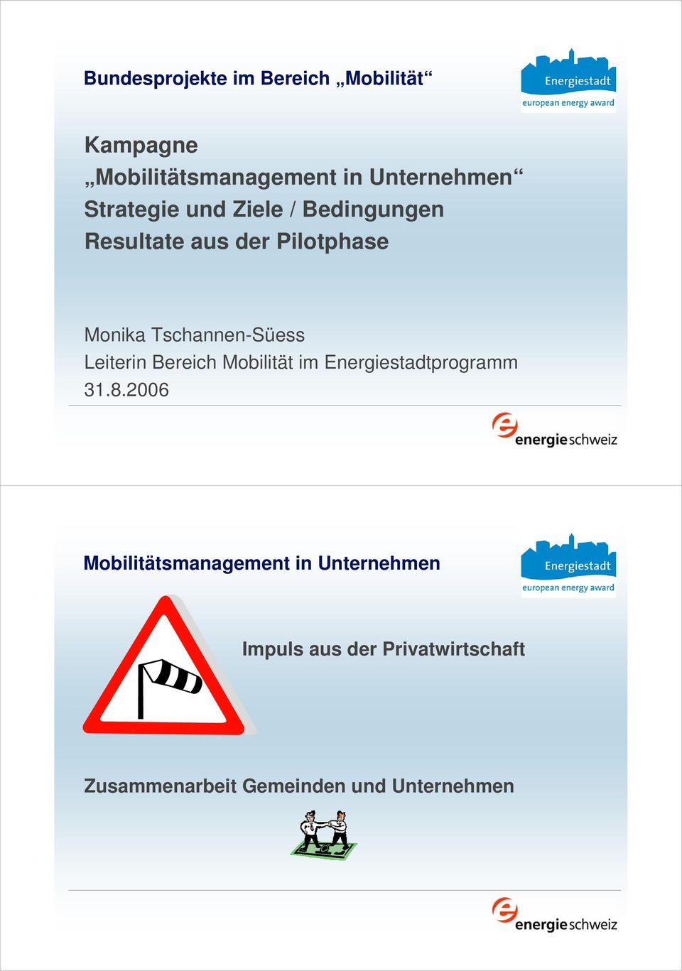 Tschannen-Süess Leiterin Bereich Mobilität im Energiestadtprogramm 31.8.