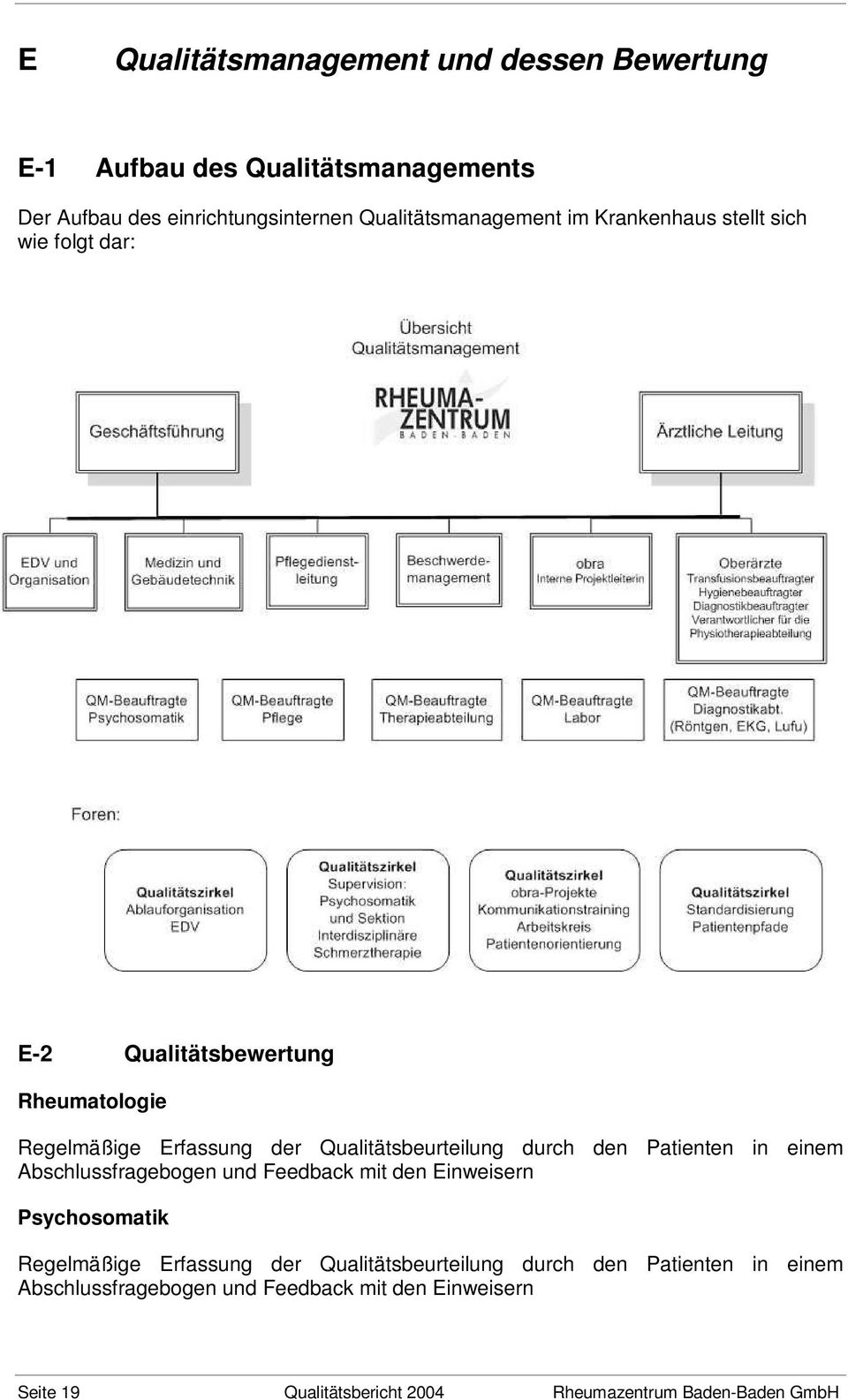 Patienten in einem Abschlussfragebogen und Feedback mit den Einweisern Psychosomatik Regelmäßige Erfassung der Qualitätsbeurteilung