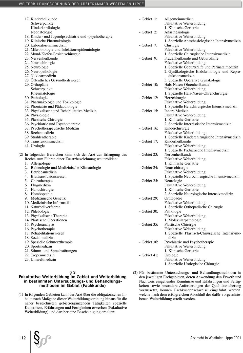 Öffentliches Gesundheitswesen 29. Orthopädie Schwerpunkt: Rheumatologie 30. Pathologie 31. Pharmakologie und Toxikologie 32. Phoniatrie und Pädaudiologie 33.