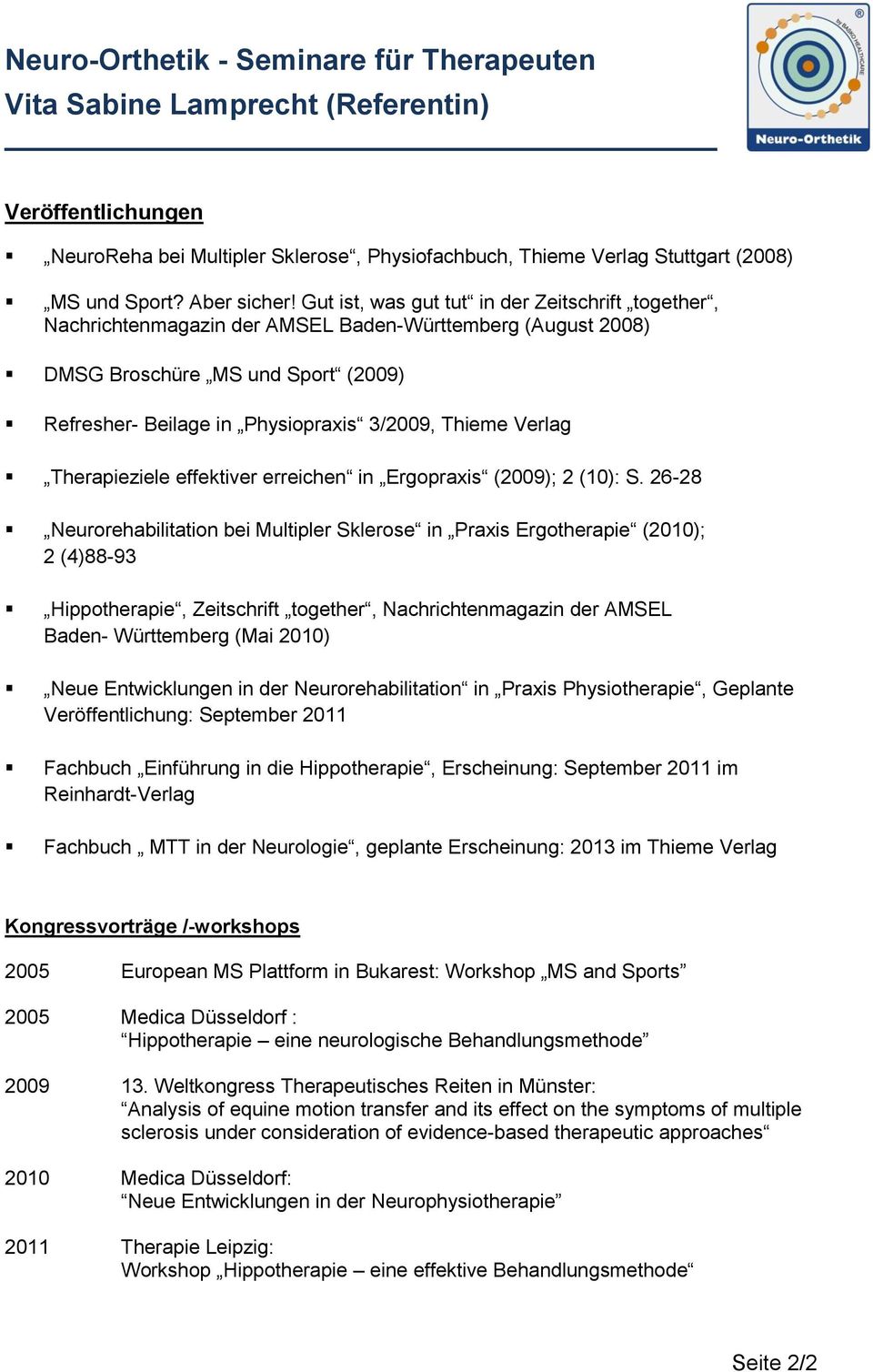 Verlag Therapieziele effektiver erreichen in Ergopraxis (2009); 2 (10): S.