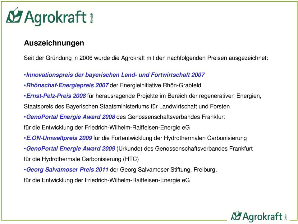 Forsten GenoPortal Energie Award 2008 des Genossenschaftsverbandes Frankfurt für die Entwicklung der Friedrich-Wilhelm-Raiffeisen-Energie eg E.