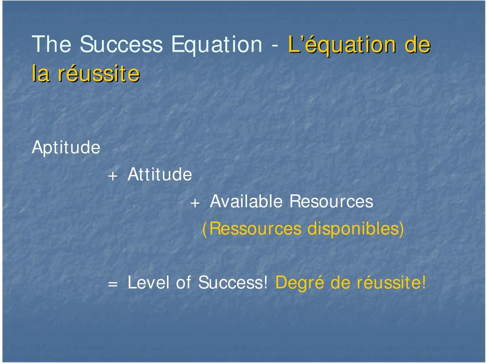 Available Resources (Ressources