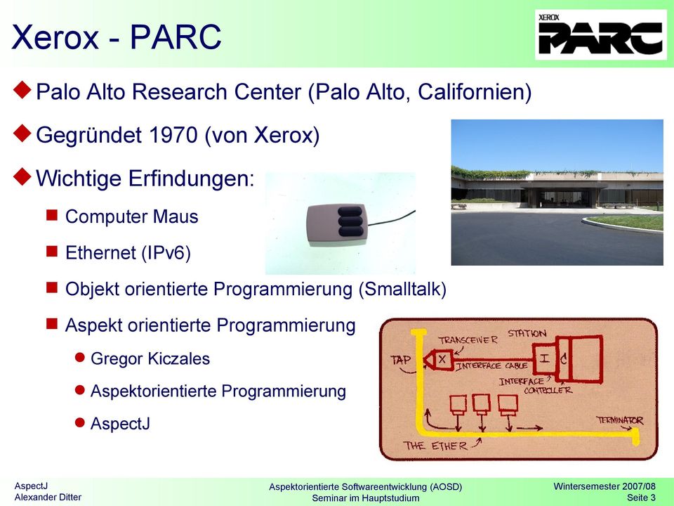 Ethernet (IPv6) Objekt orientierte Programmierung (Smalltalk) Aspekt