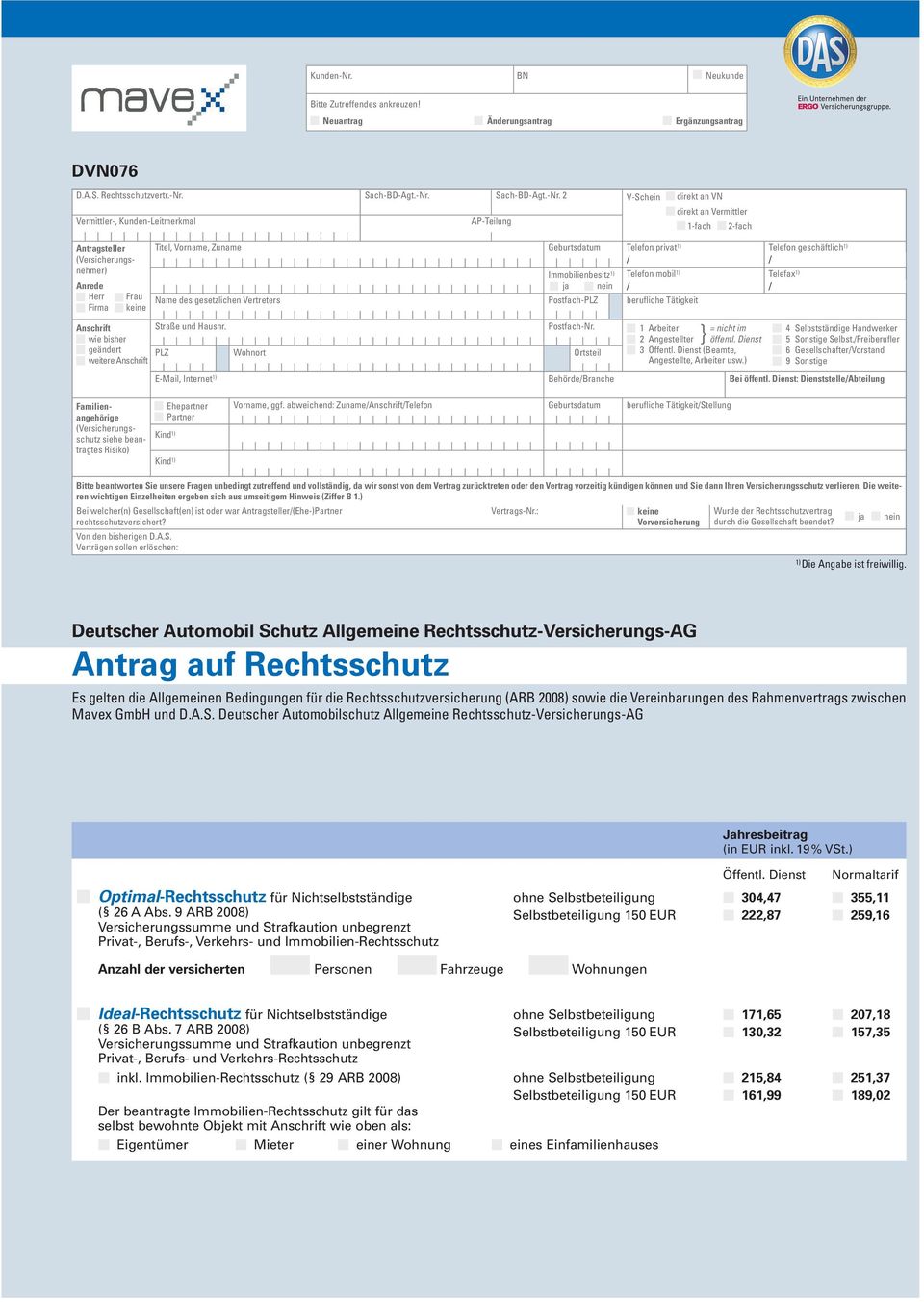 Vermittler-, Kunden-Leitmerkmal Sach-BD-Agt.-Nr.