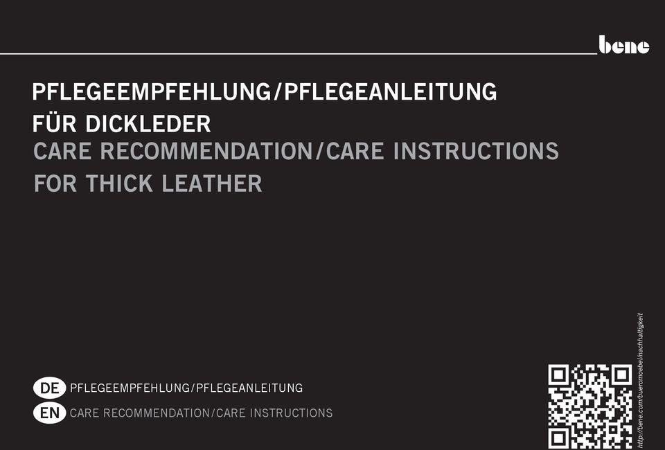 Pflegeempfehlung / Pflegeanleitung EN Care Recommendation