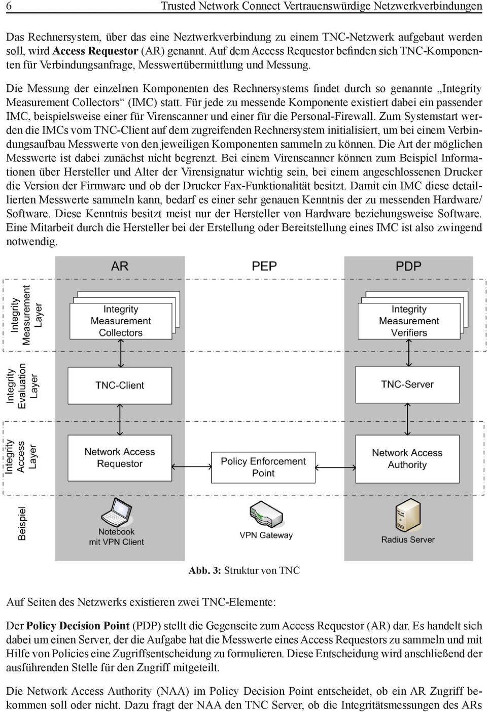 Die Messung der einzelnen Komponenten des Rechnersystems findet durch so genannte Integrity Measurement Collectors (IMC) statt.