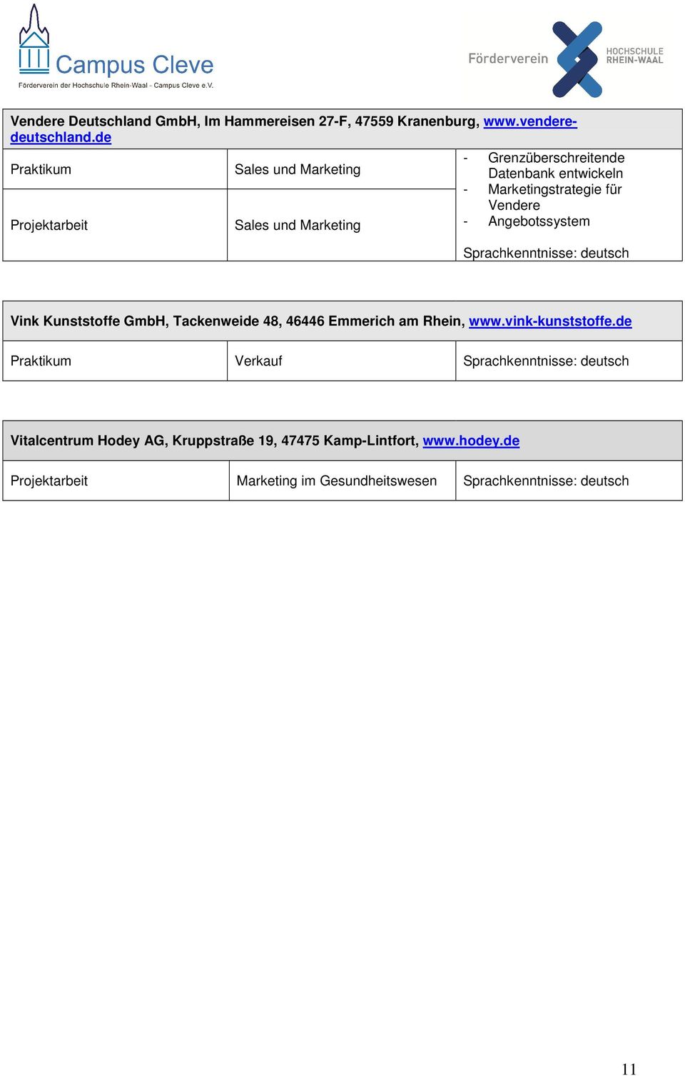 Marketingstrategie für Vendere - Angebotssystem Vink Kunststoffe GmbH, Tackenweide 48, 46446 Emmerich am Rhein,