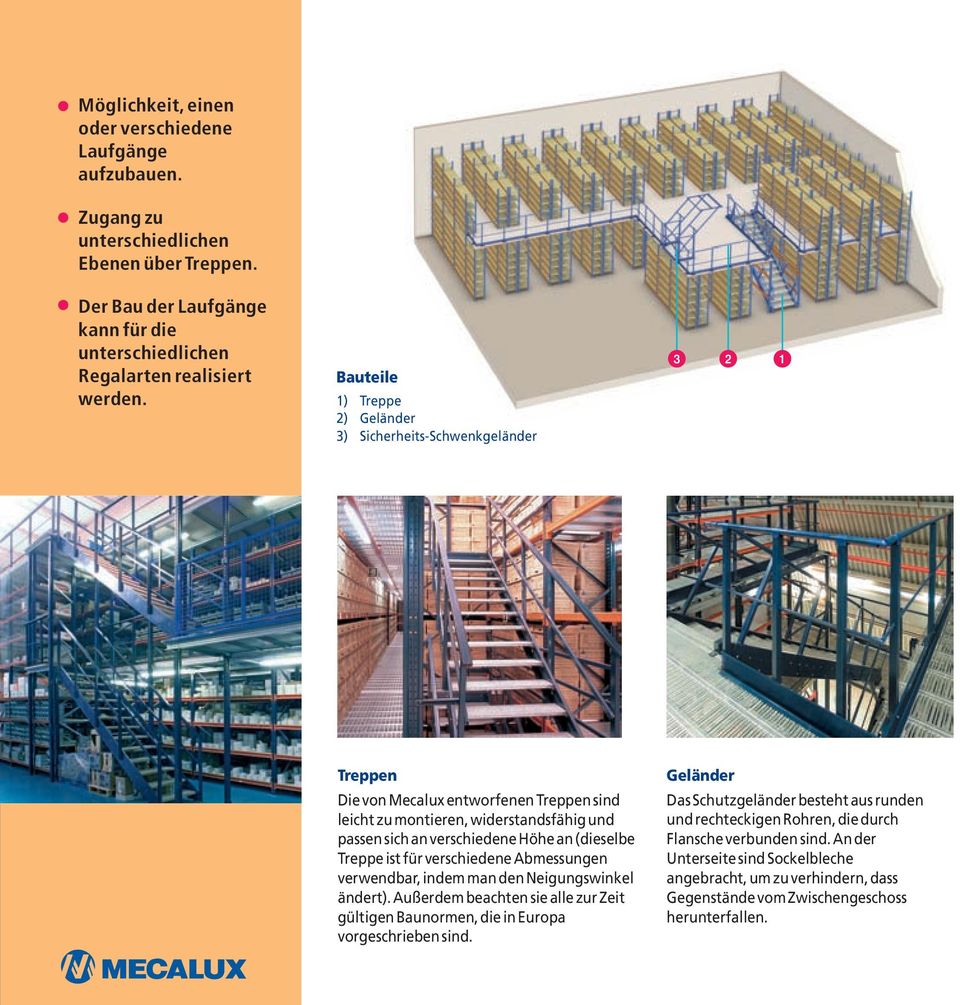 (dieselbe Treppe ist für verschiedene Abmessungen verwendbar, indem man den Neigungswinkel ändert). Außerdem beachten sie alle zur Zeit gültigen Baunormen, die in Europa vorgeschrieben sind.