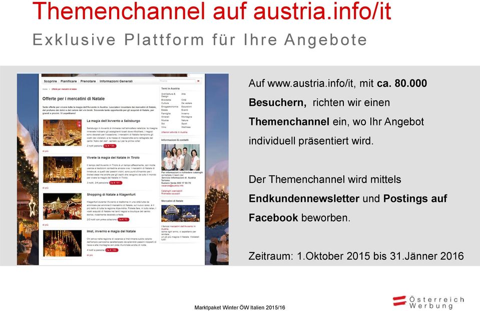 000 Besuchern, richten wir einen Themenchannel ein, wo Ihr Angebot individuell