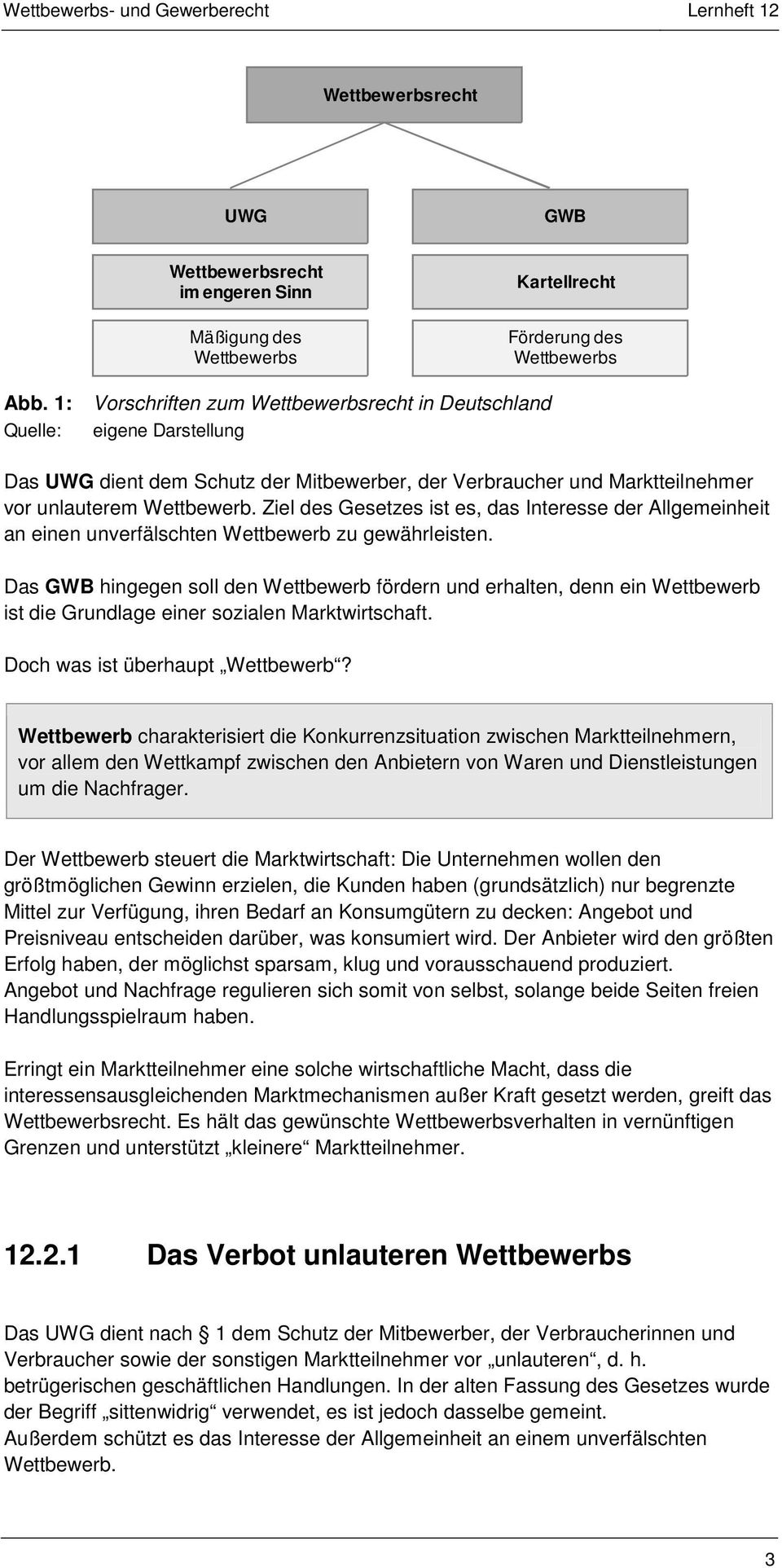 Ziel des Gesetzes ist es, das Interesse der Allgemeinheit an einen unverfälschten Wettbewerb zu gewährleisten.