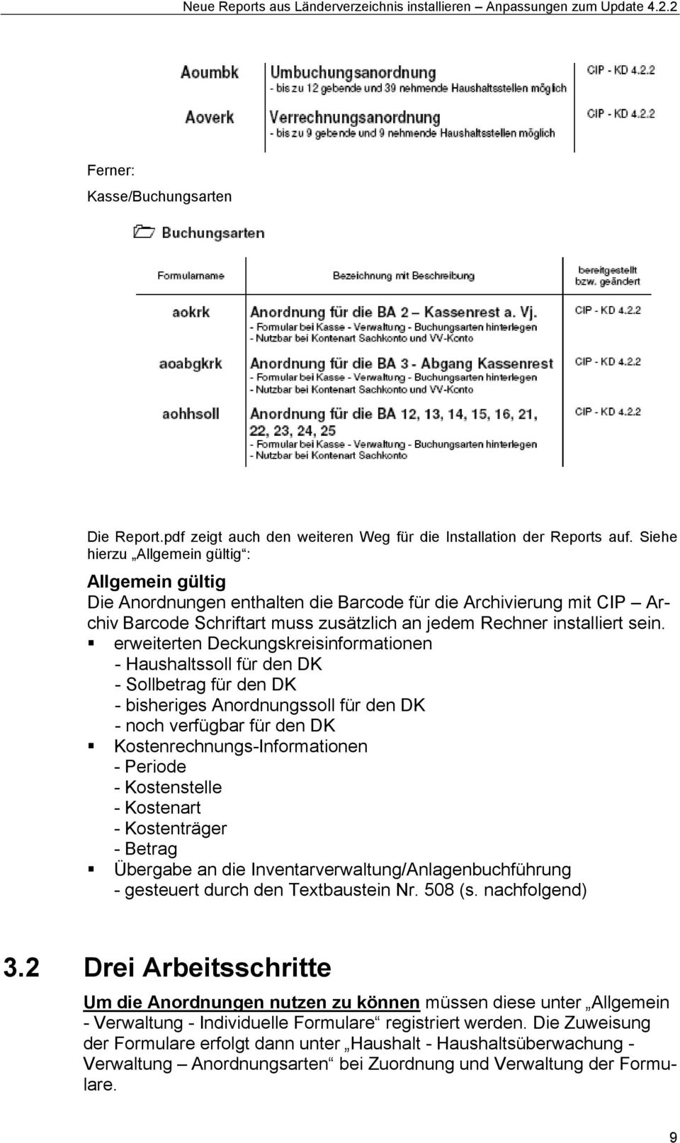 erweiterten Deckungskreisinformationen - Haushaltssoll für den DK - Sollbetrag für den DK - bisheriges Anordnungssoll für den DK - noch verfügbar für den DK Kostenrechnungs-Informationen - Periode -