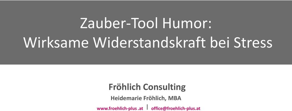 Consulting Heidemarie Fröhlich, MBA