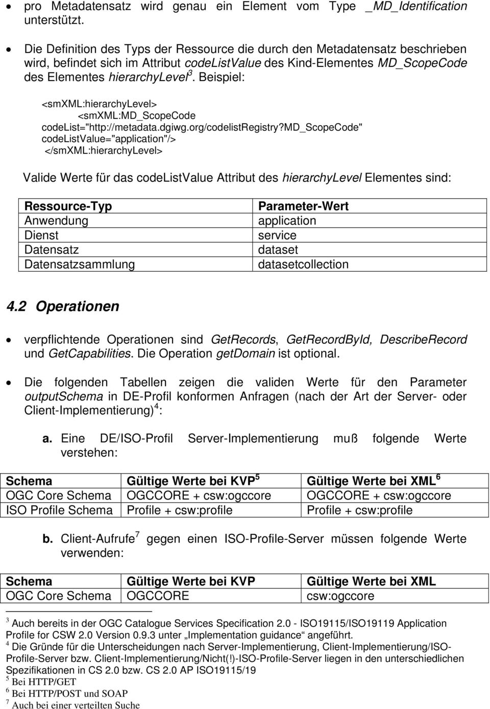 Beispiel: <smxml:hierarchylevel> <smxml:md_scopecode codelist="http://metadata.dgiwg.org/codelistregistry?