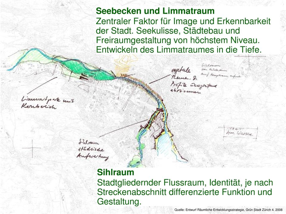 Entwickeln des Limmatraumes in die Tiefe.