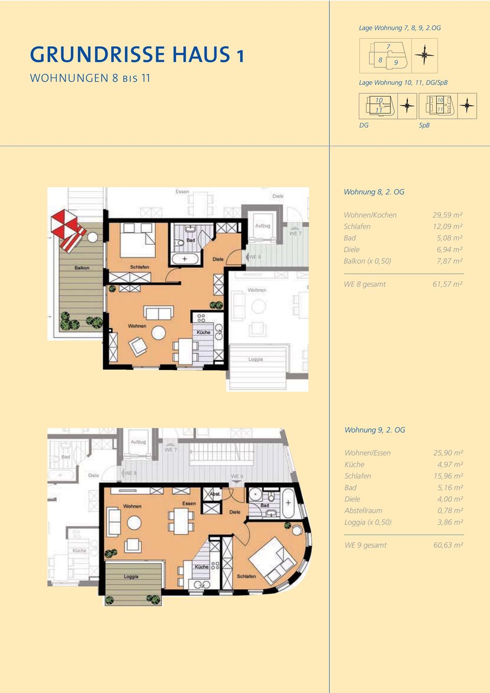 m² WE 8 gesamt 61,57 m² Wohnung 9, 2.