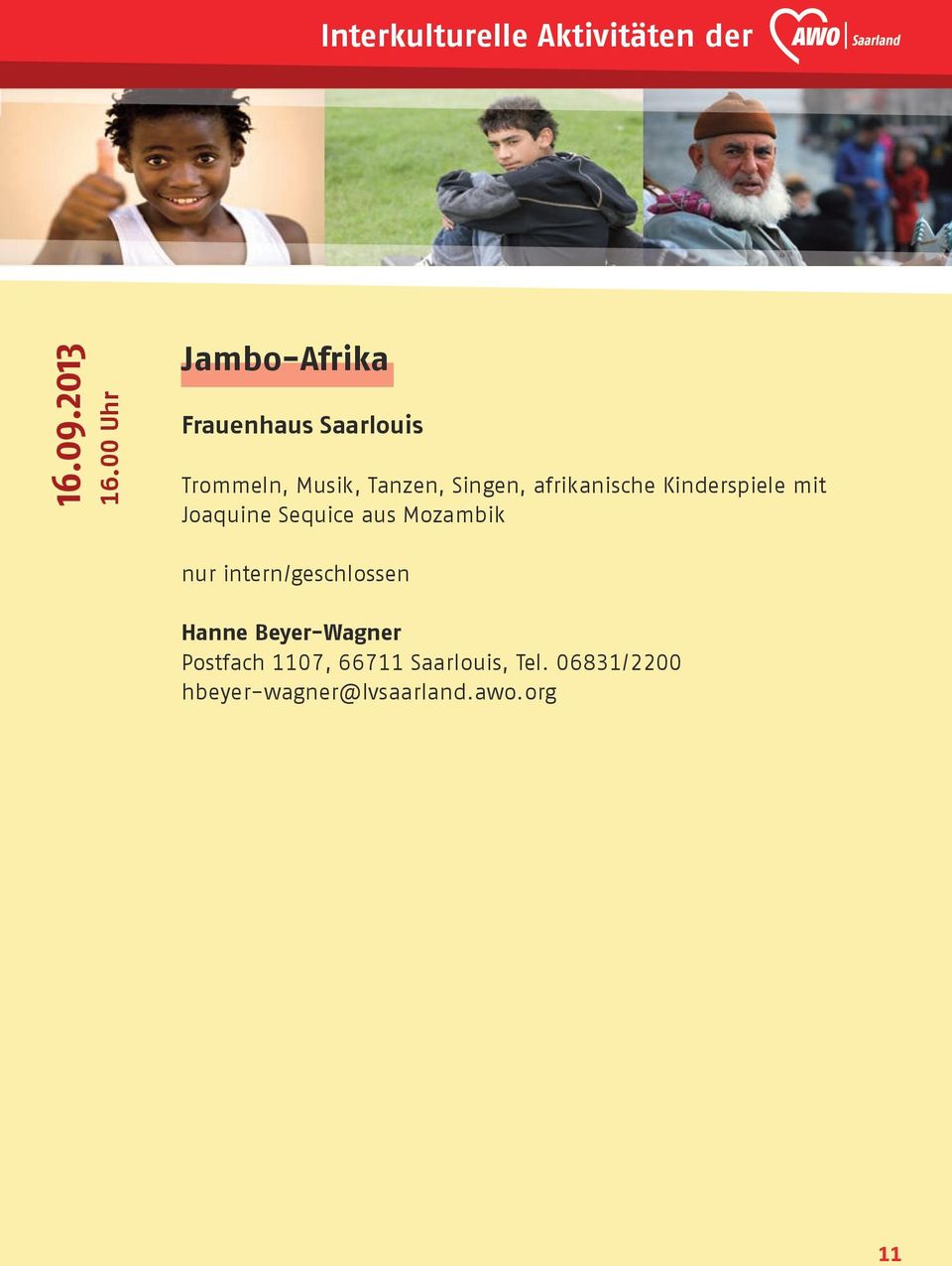 Singen, afrikanische Kinderspiele mit Joaquine Sequice aus Mozambik