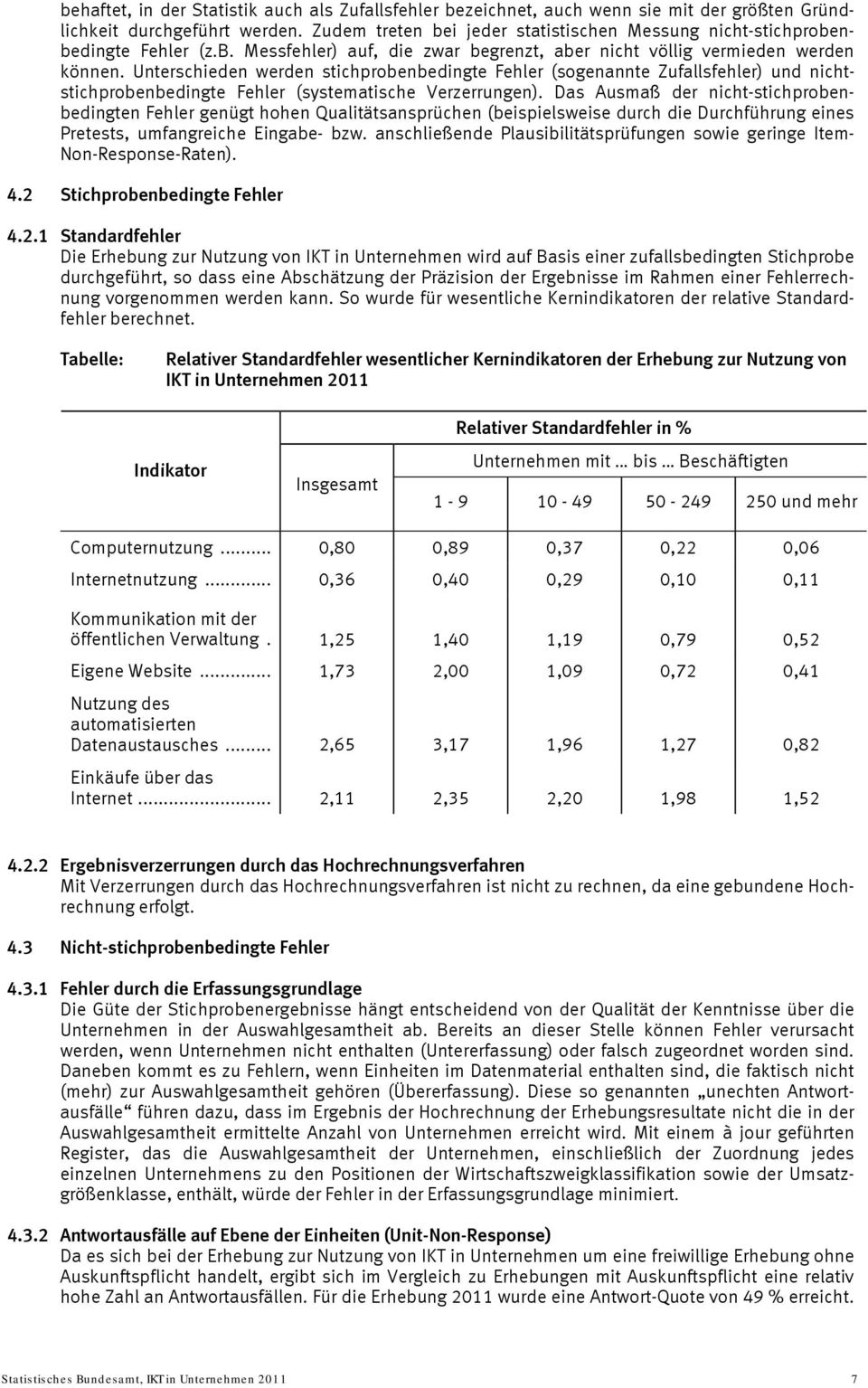 Unterschieden werden stichprobenbedingte Fehler (sogenannte Zufallsfehler) und nichtstichprobenbedingte Fehler (systematische Verzerrungen).