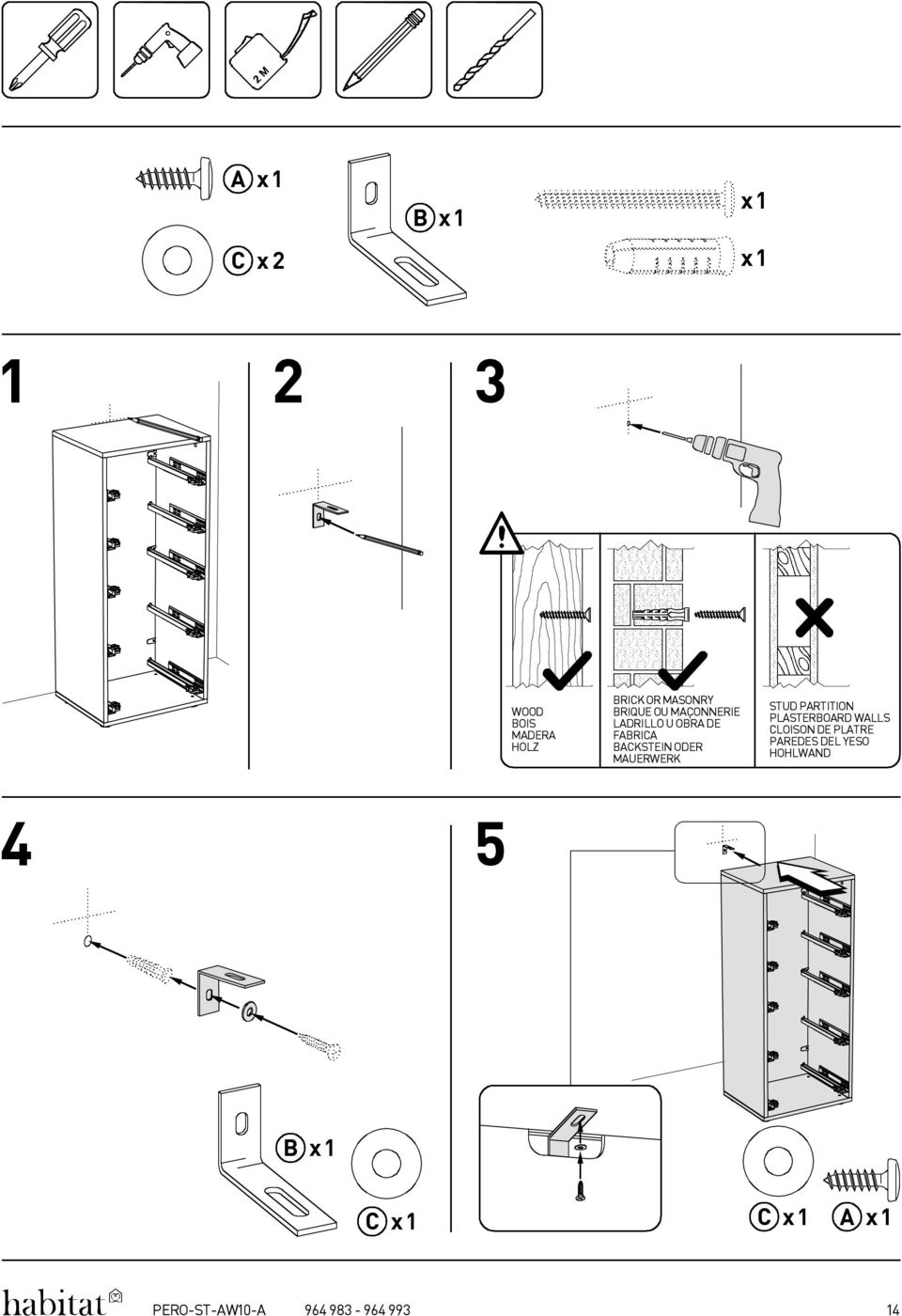 BACKSTEIN ODER MAUERWERK STUD PARTITION PLASTERBOARD WALLS