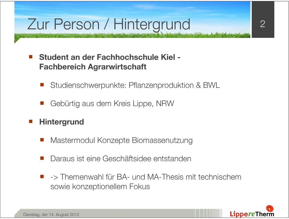 Lippe, NRW Hintergrund Mastermodul Konzepte Biomassenutzung Daraus ist eine