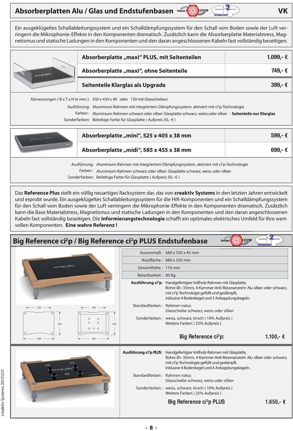 Absorberplatte maxi PLUS, mit Seitenteilen 1.