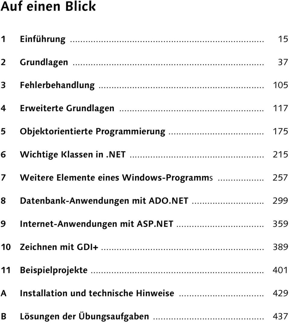 .. 215 7 Weitere Elemente eines Windows-Programms... 257 8 Datenbank-Anwendungen mit ADO.NET.