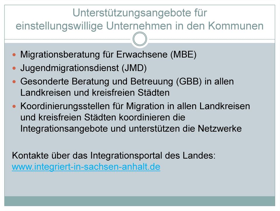 Koordinierungsstellen für Migration in allen Landkreisen und kreisfreien Städten koordinieren die