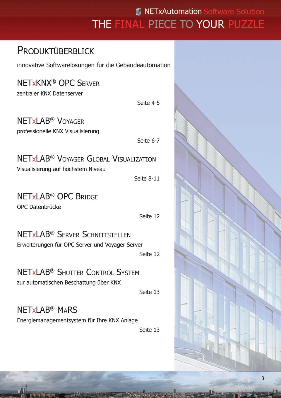 NETXLAB OPC BRIDGE OPC Datenbrücke Seite 12 NETXLAB SERVER SCHNITTSTELLEN Erweiterungen für OPC Server und Voyager Server Seite 12