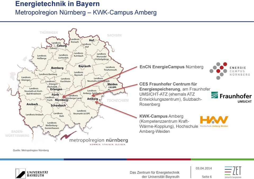 ATZ Entwicklungszentrum), Sulzbach- Rosenberg KWK-Campus Amberg (Kompetenzzentrum Kraft-