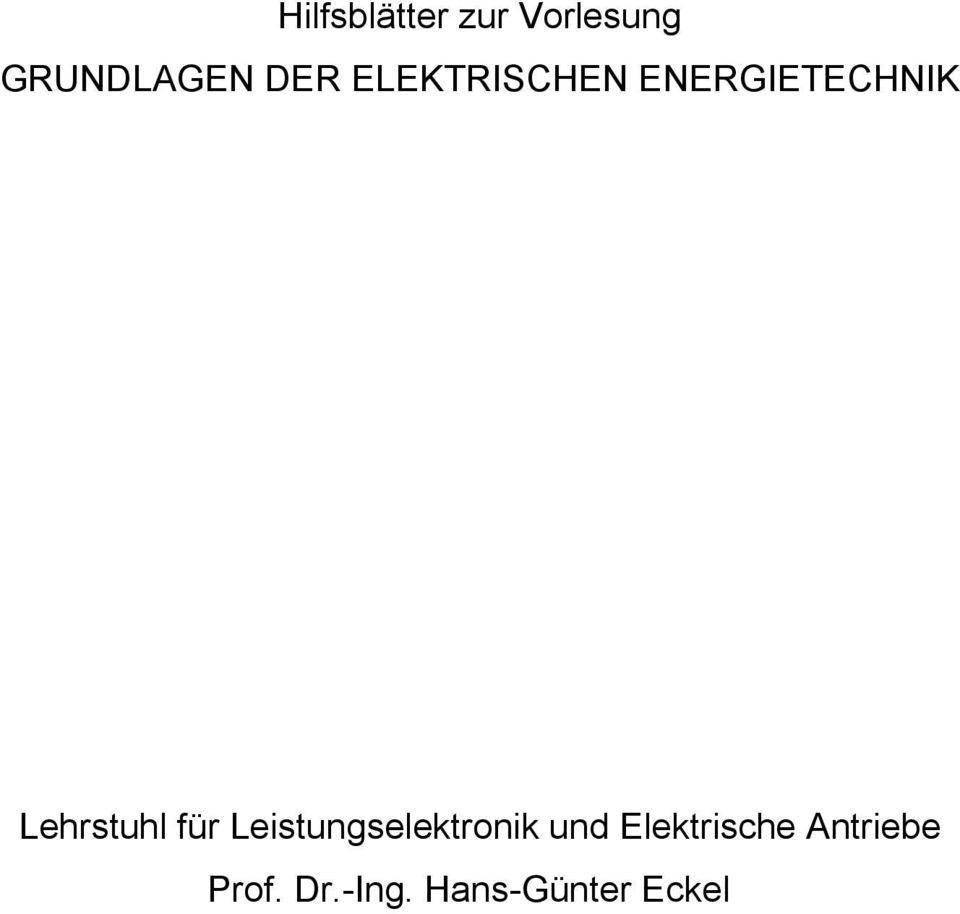 Lehrstuhl für Leistungselektronik und