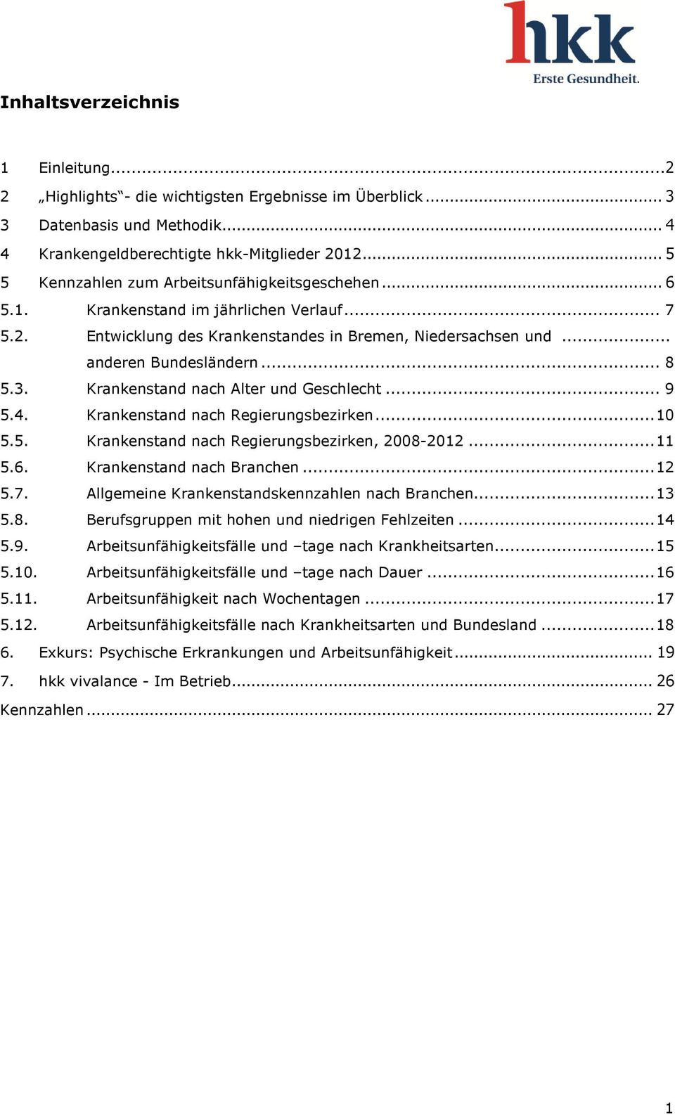 Krankenstand nach Alter und Geschlecht... 9 5.4. Krankenstand nach Regierungsbezirken...10 5.5. Krankenstand nach Regierungsbezirken, 2008-2012...11 5.6. Krankenstand nach Branchen...12 5.7.