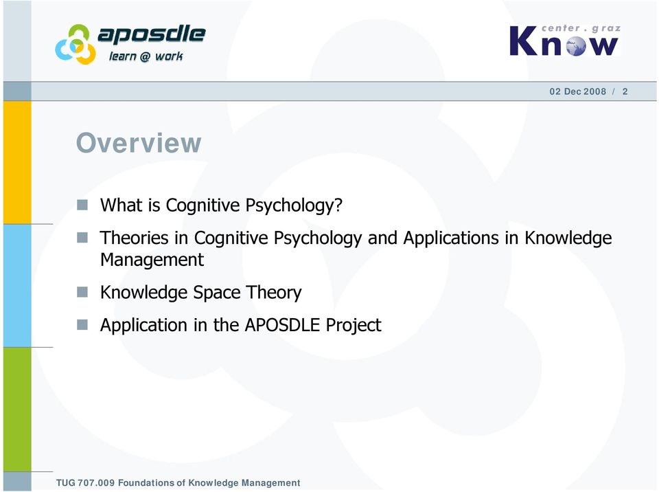 Theories in Cognitive Psychology and