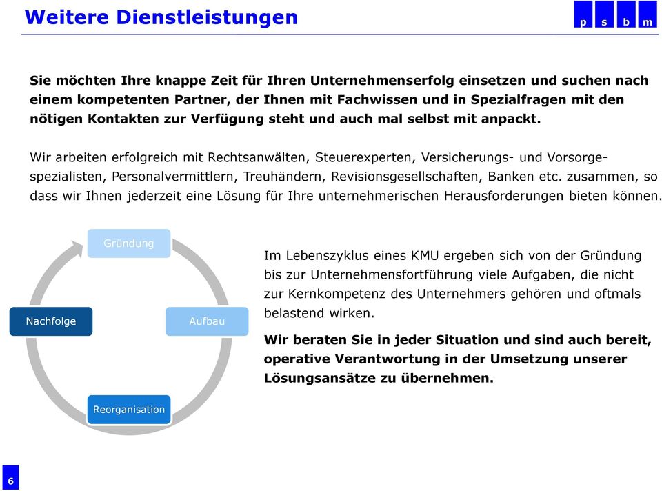 Wir arbeiten erfolgreich mit Rechtsanwälten, Steuerexperten, Versicherungs- und Vorsorgespezialisten, Personalvermittlern, Treuhändern, Revisionsgesellschaften, Banken etc.