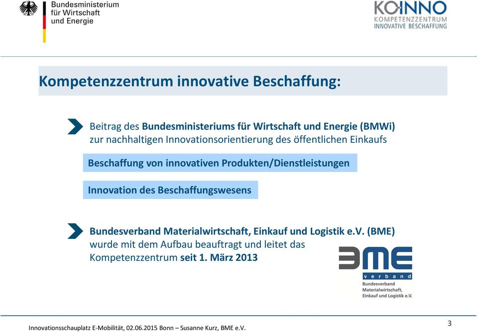 Produkten/Dienstleistungen Innovation des Beschaffungswesens Bundesverband Materialwirtschaft, Einkauf
