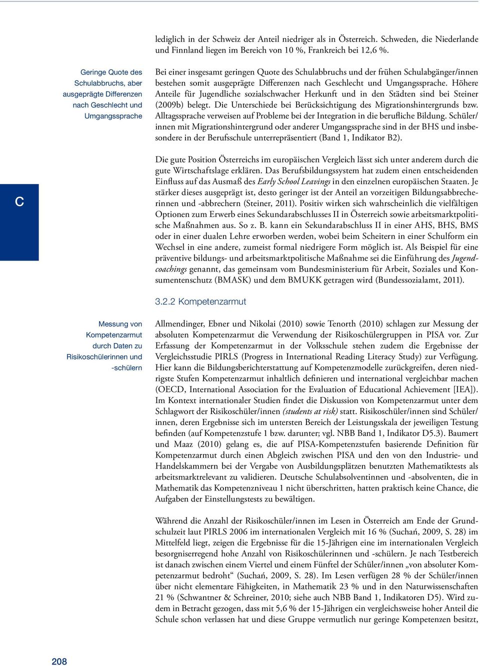 ausgeprägte Differenzen nach Geschlecht und Umgangssprache. Höhere Anteile für Jugendliche sozialschwacher Herkunft und in den Städten sind bei Steiner (2009b) belegt.