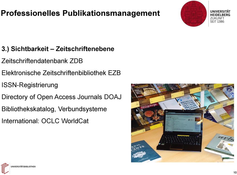 Elektronische Zeitschriftenbibliothek EZB ISSN-Registrierung