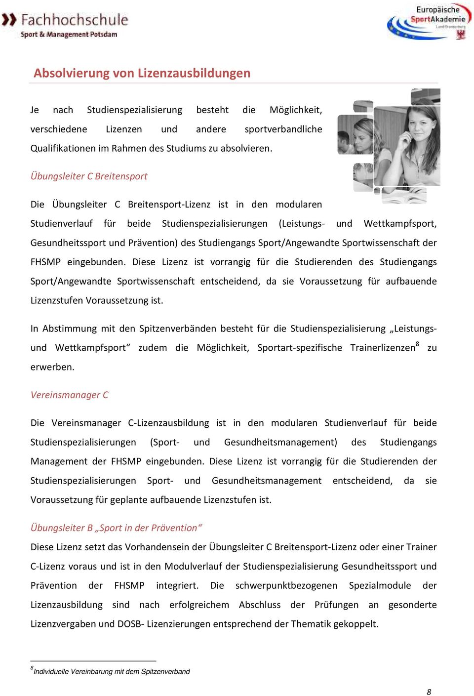 Die Fachhochschule Fur Sport Und Management Potsdam Pdf Kostenfreier Download