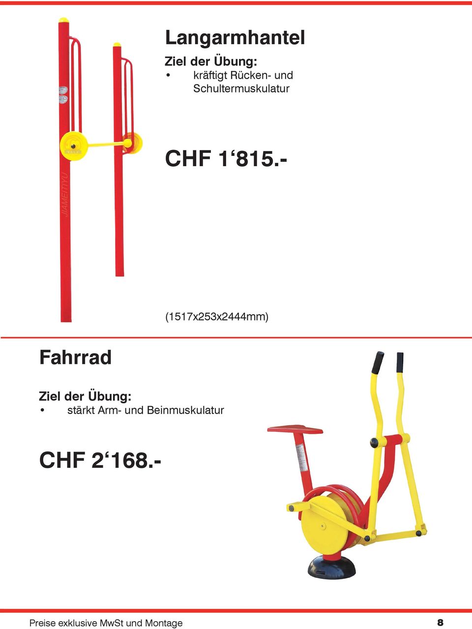 - (1517x253x2444mm) Fahrrad