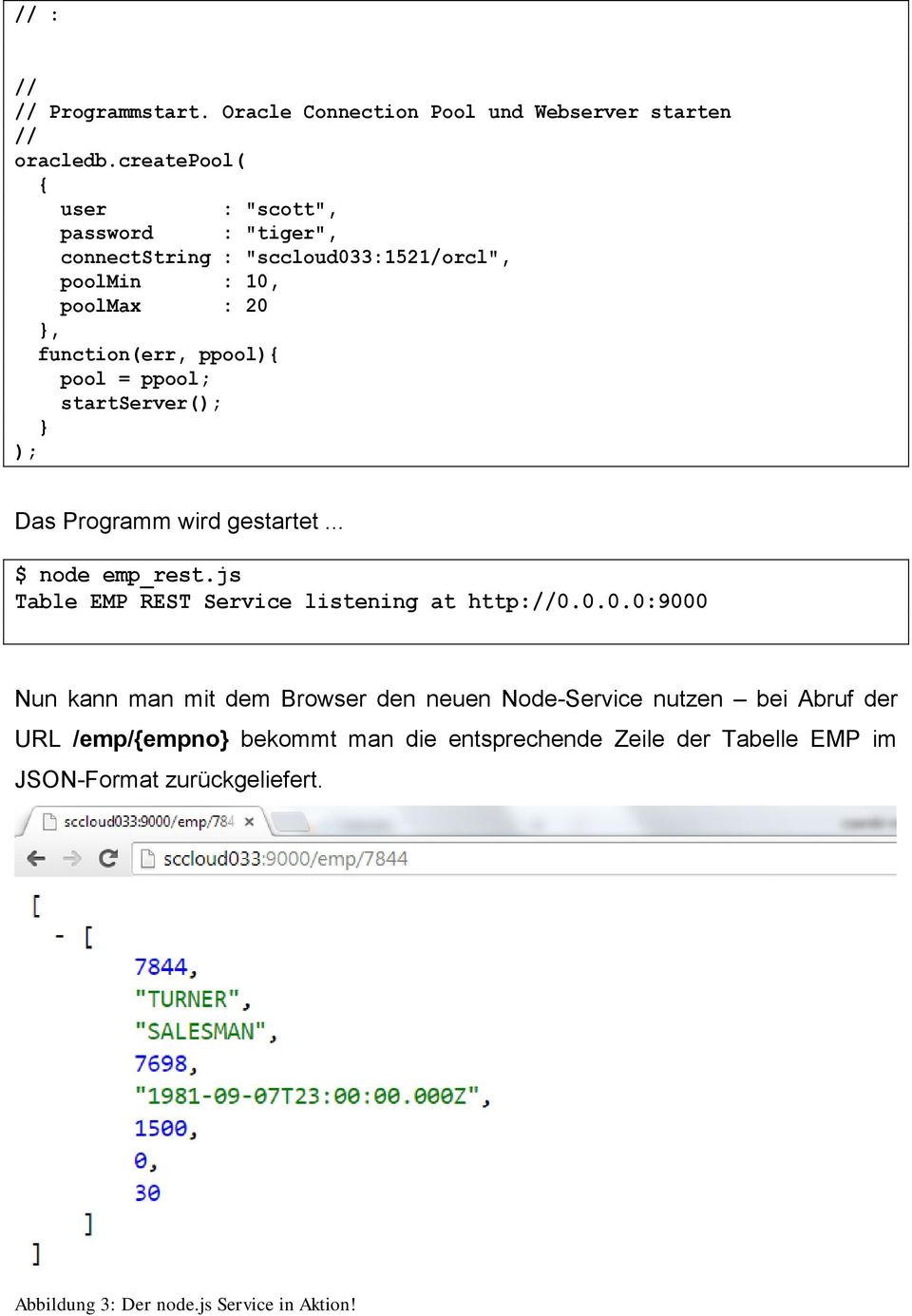 pool = ppool; startserver(); ); Das Programm wird gestartet... $ node emp_rest.js Table EMP REST Service listening at http:0.