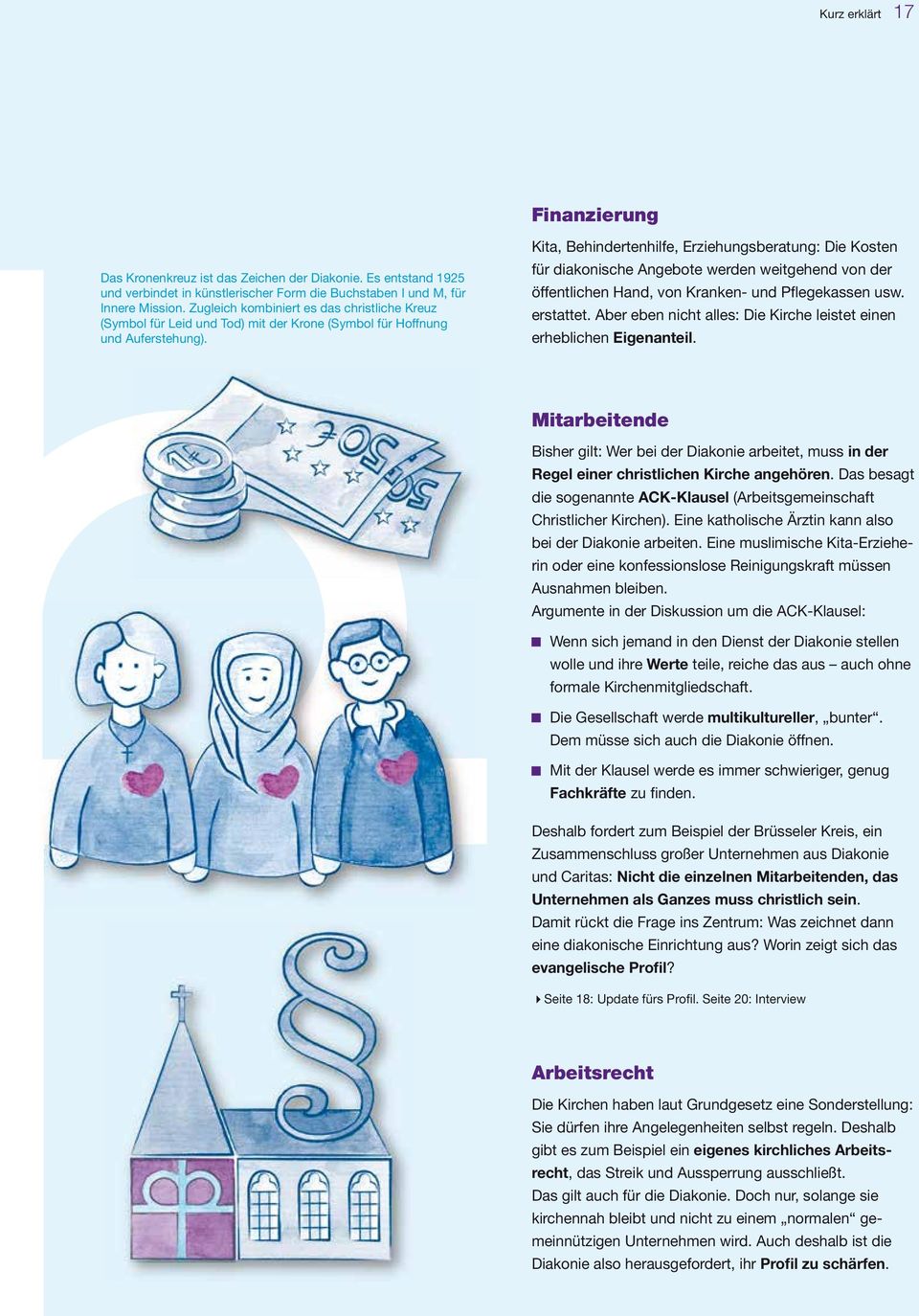 Kita, Behindertenhilfe, Erziehungsberatung: Die Kosten für diakonische Angebote werden weitgehend von der öffentlichen Hand, von Kranken- und Pflegekassen usw. erstattet.