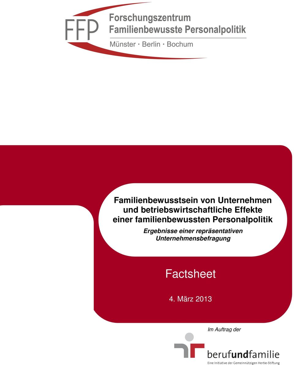 familienbewussten Personalpolitik Ergebnisse einer