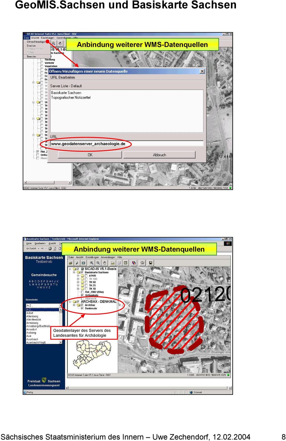 de Anbindung weiterer WMS-Datenquellen Geodatenlayer des