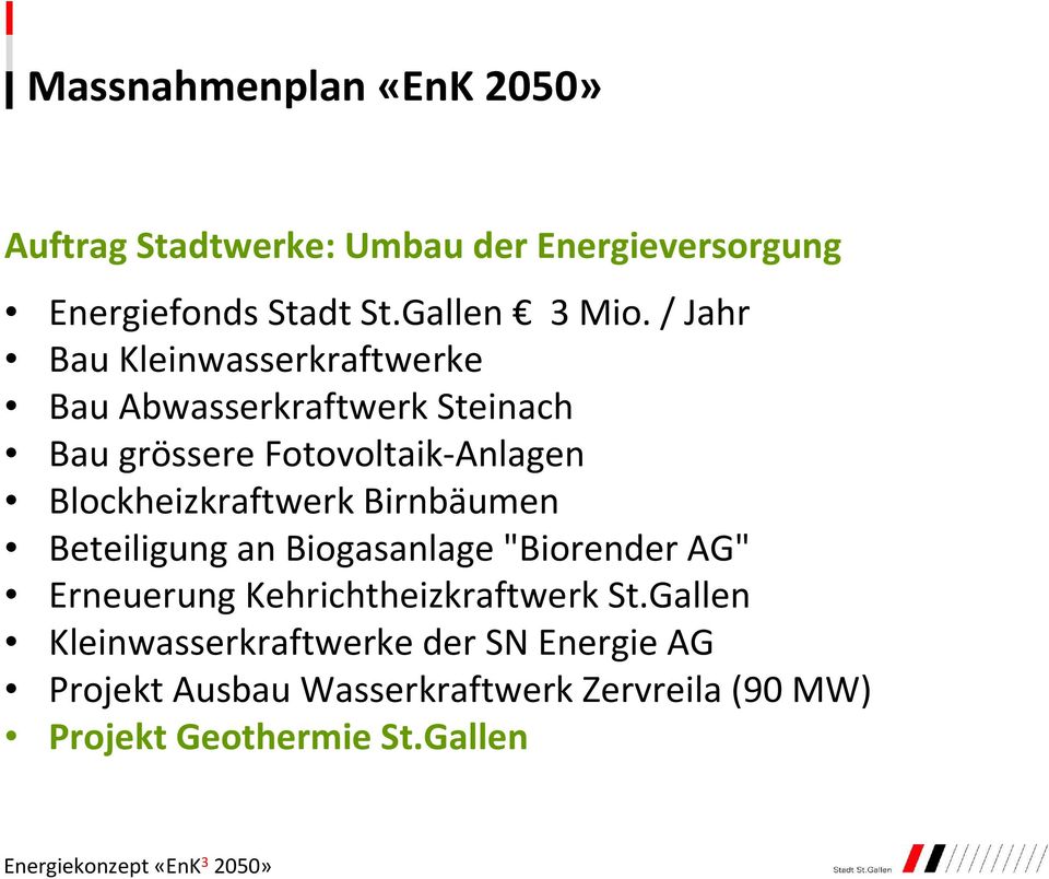 Birnbäumen Beteiligung an Biogasanlage "Biorender AG" Erneuerung Kehrichtheizkraftwerk St.