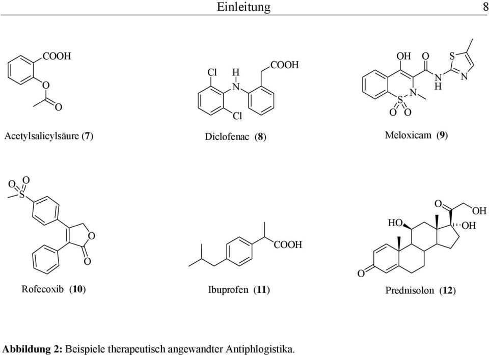 CH H H H Rofecoxib (10) Ibuprofen (11) Prednisolon