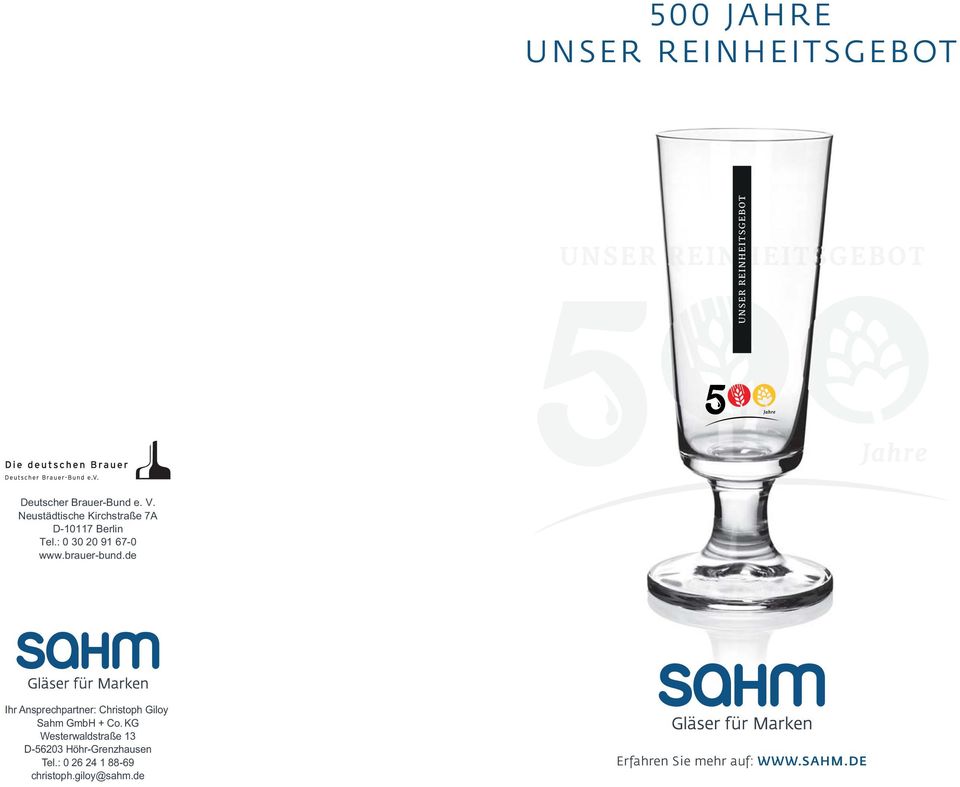 de Ihr Ansprechpartner: Christoph Giloy Sahm GmbH + Co.