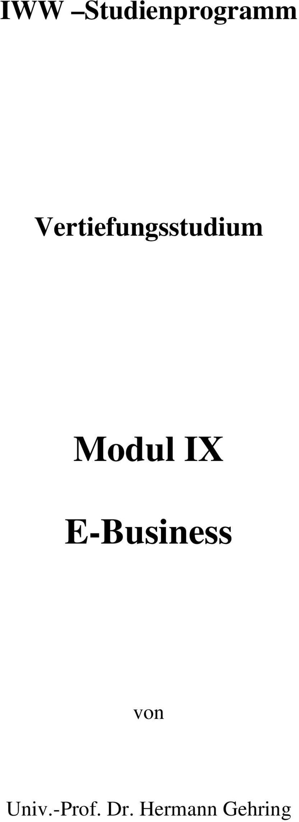 Modul IX E-Business von