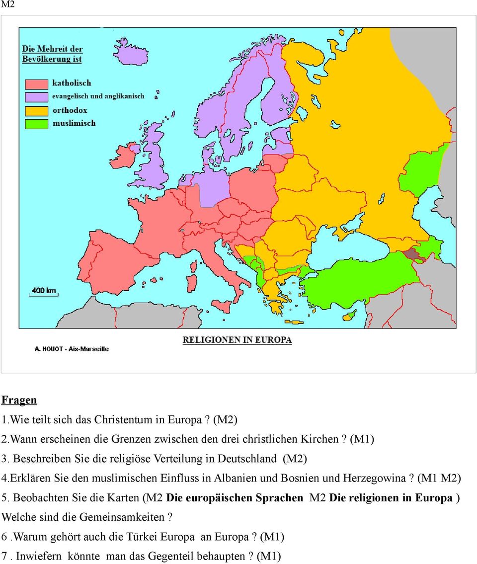 Erklären Sie den muslimischen Einfluss in Albanien und Bosnien und Herzegowina? (M1 M2) 5.