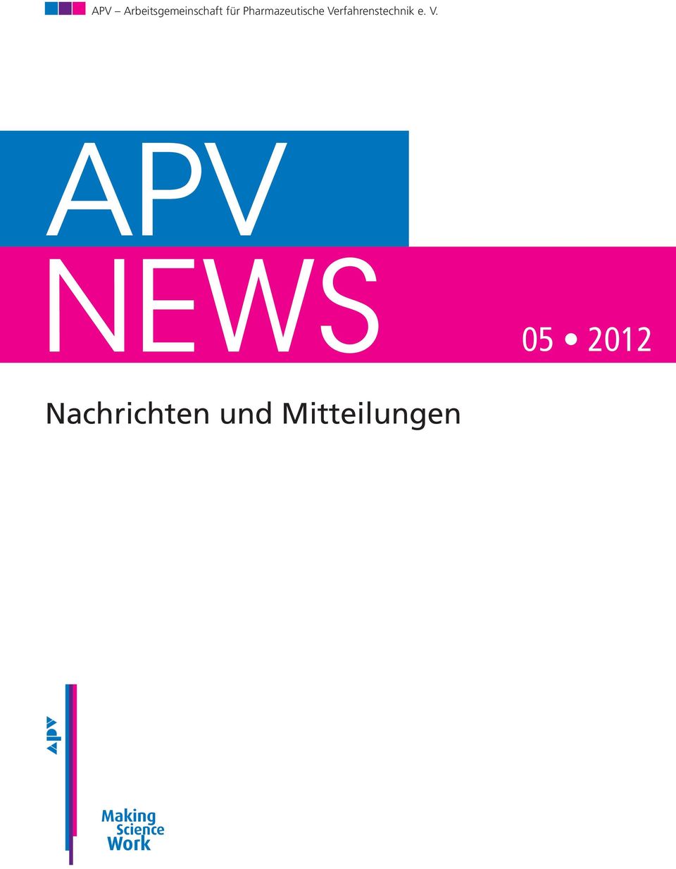 e. V. APV NEWS 05 2012