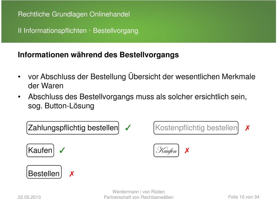 Abschluss des Bestellvorgangs muss als solcher ersichtlich sein, sog.