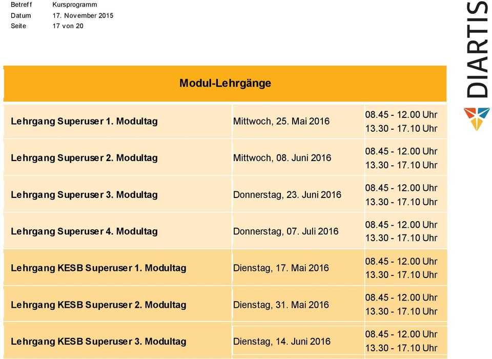 Juni 2016 Lehrgang Superuser 4. Modultag Donnerstag, 07. Juli 2016 Lehrgang KESB Superuser 1.