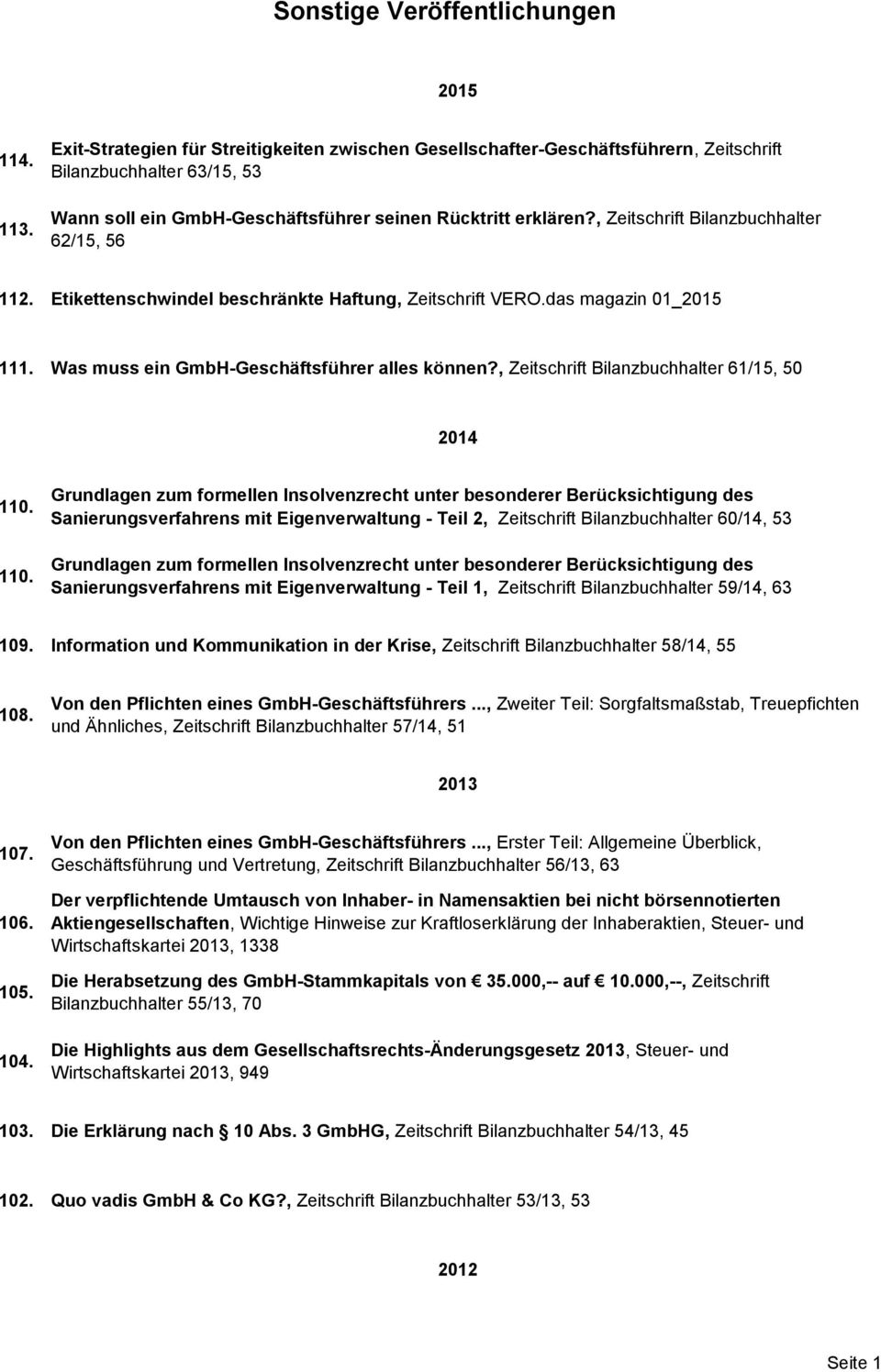 , Zeitschrift Bilanzbuchhalter 61/15, 50 2014 110.